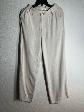 Pleated Wide Leg Pants in Light Beige